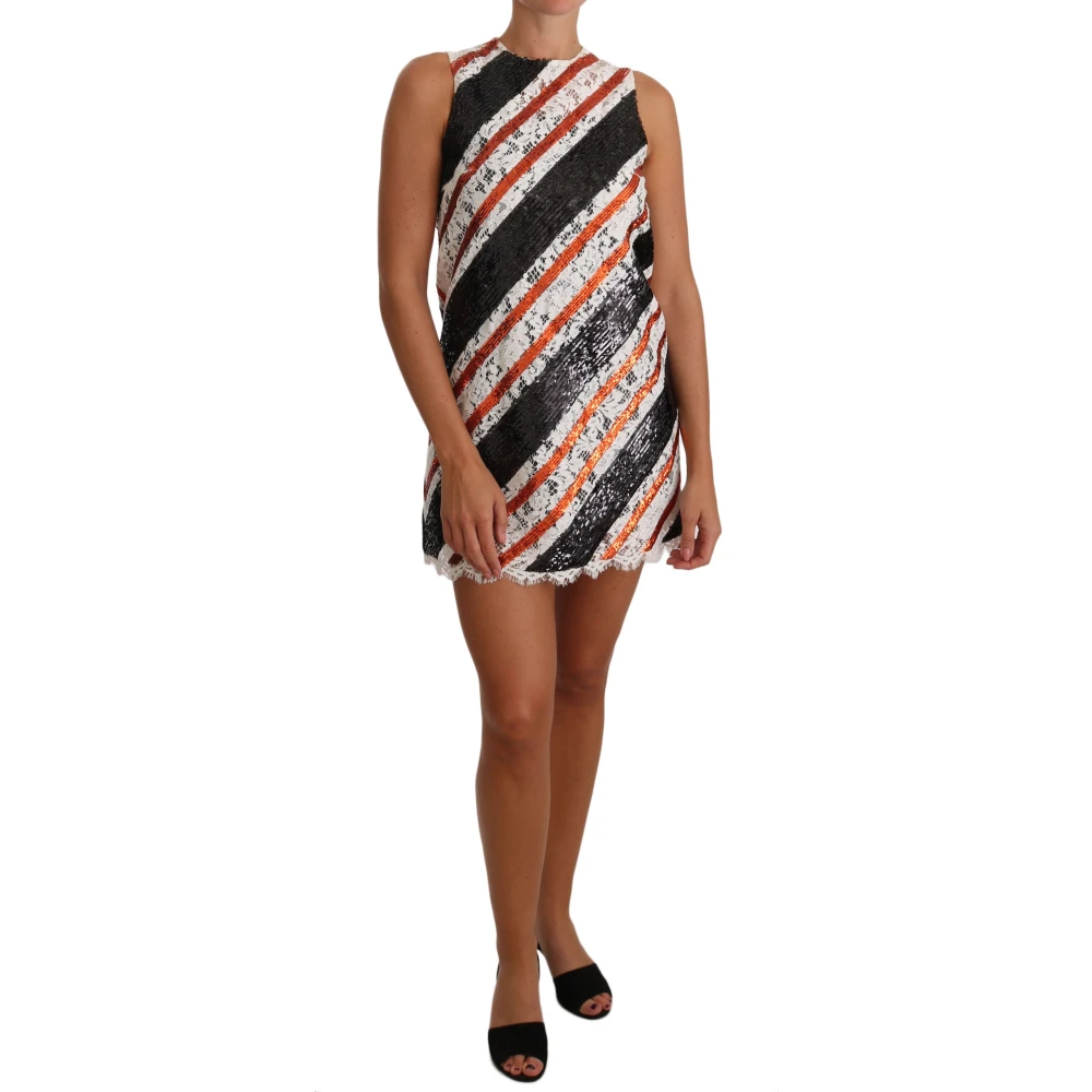 Dolce & Gabbana Women's Elegant Sequin Lace Shift Dress