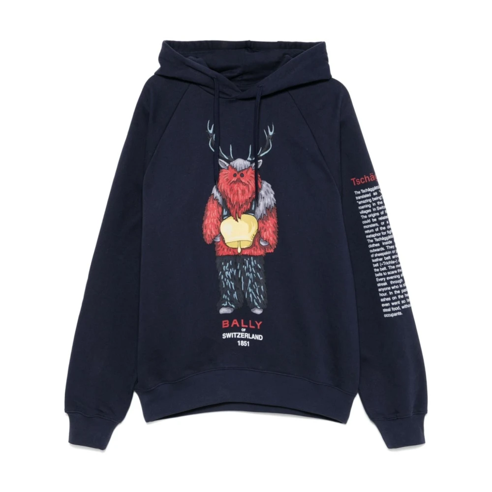 Bally Bosmasker Print Hoodie Blue Heren