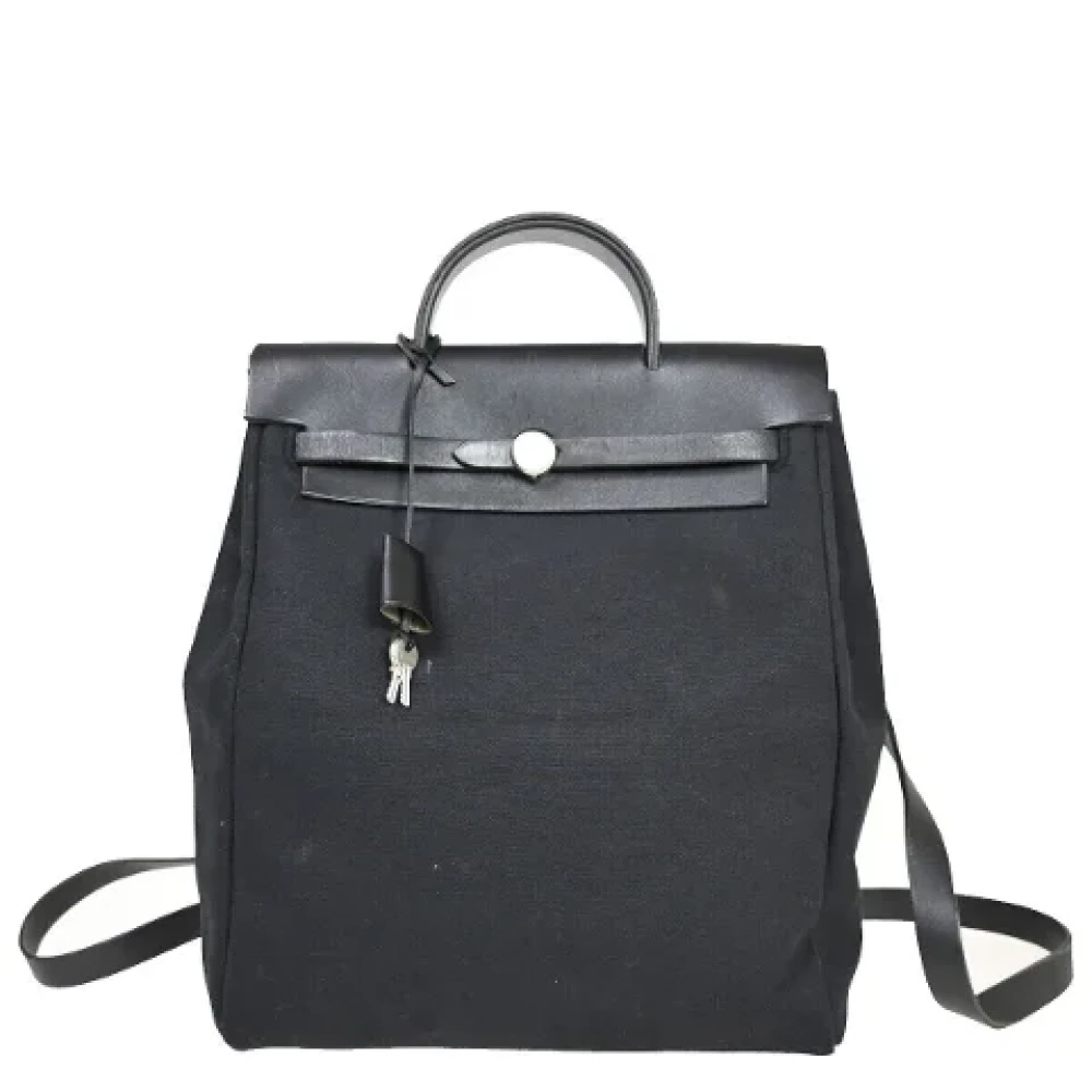 Hermès Vintage Pre-owned Canvas backpacks Black Dames