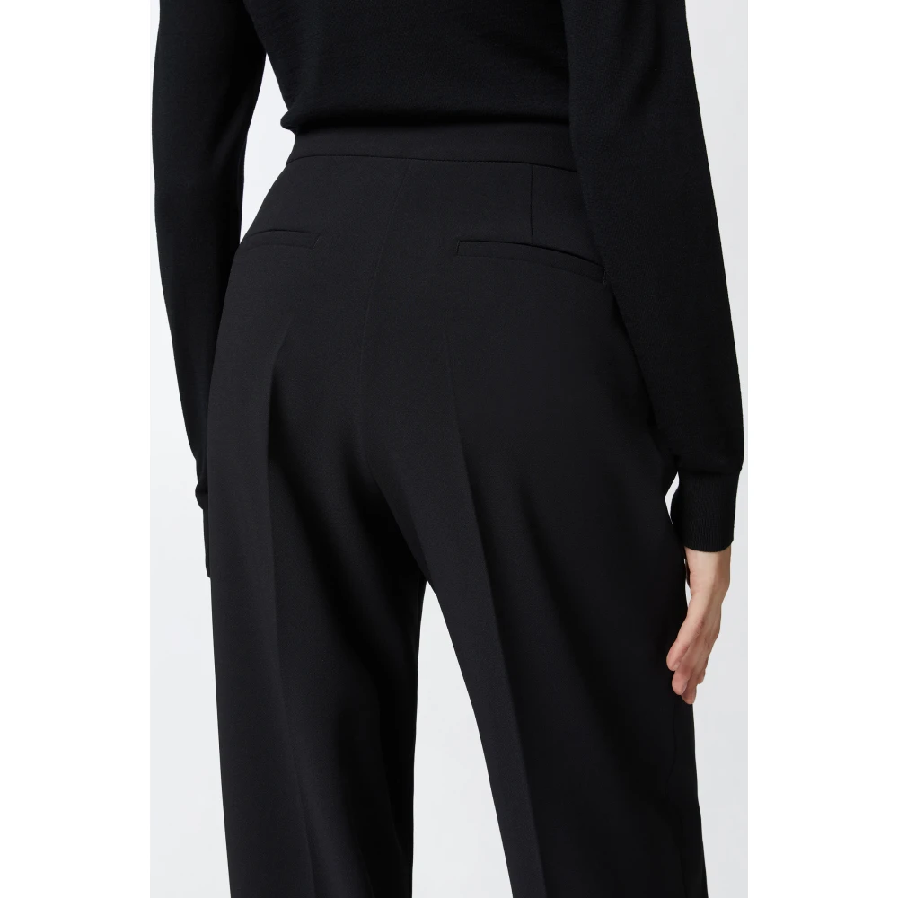 pinko Elegante Palazzo Broek in Stretch Crepe Black Dames