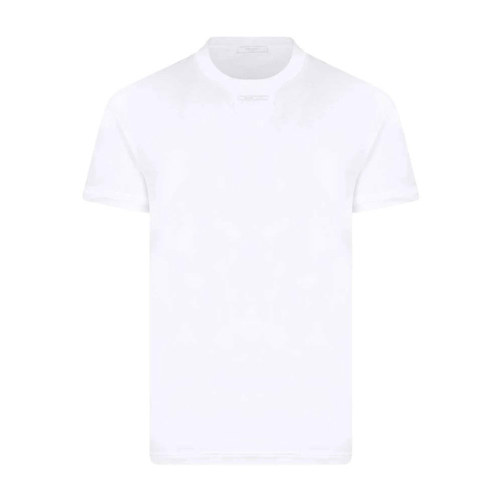 Prada Men's White Short-Sleeve T-Shirt - T-Shirts - L - Tops