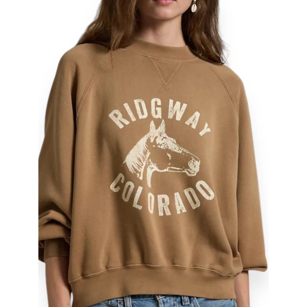 Polo Ralph Lauren Mustang Sweatshirt Brown Dames