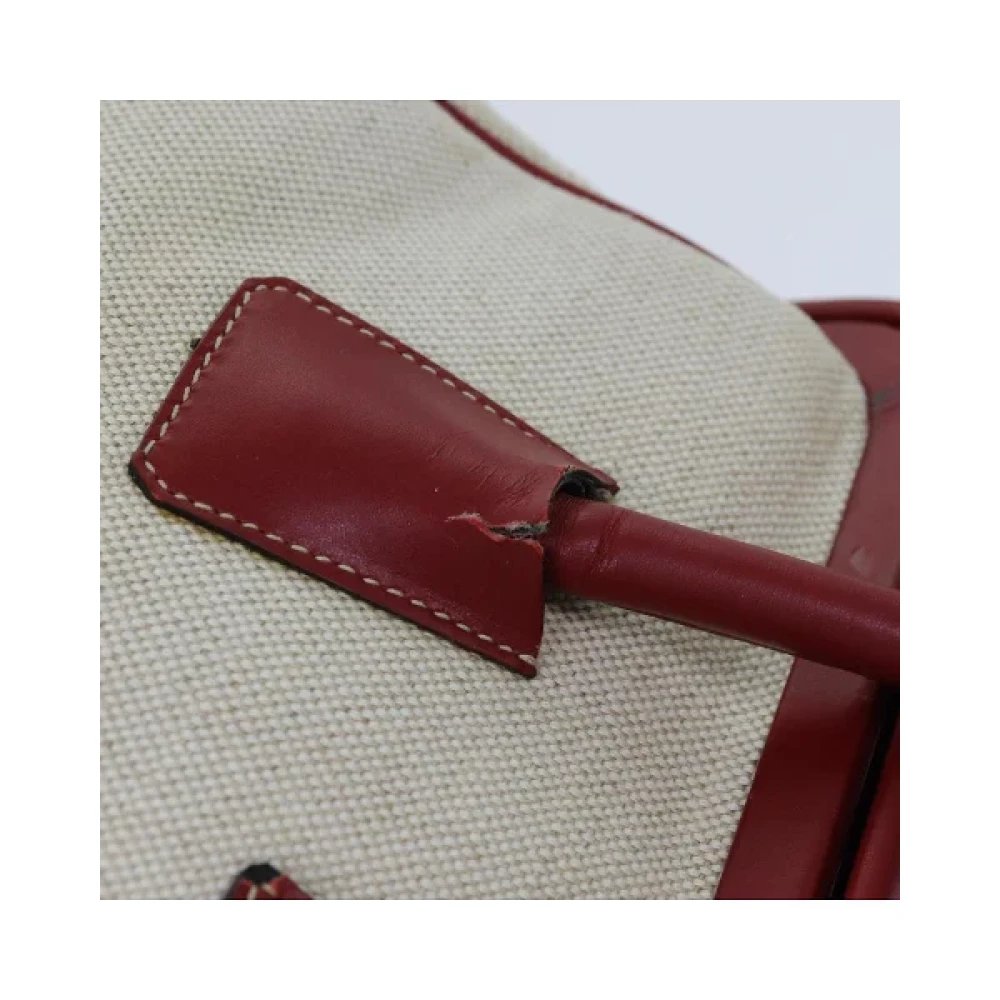 Prada Vintage Pre-owned Cotton prada-bags Beige Dames