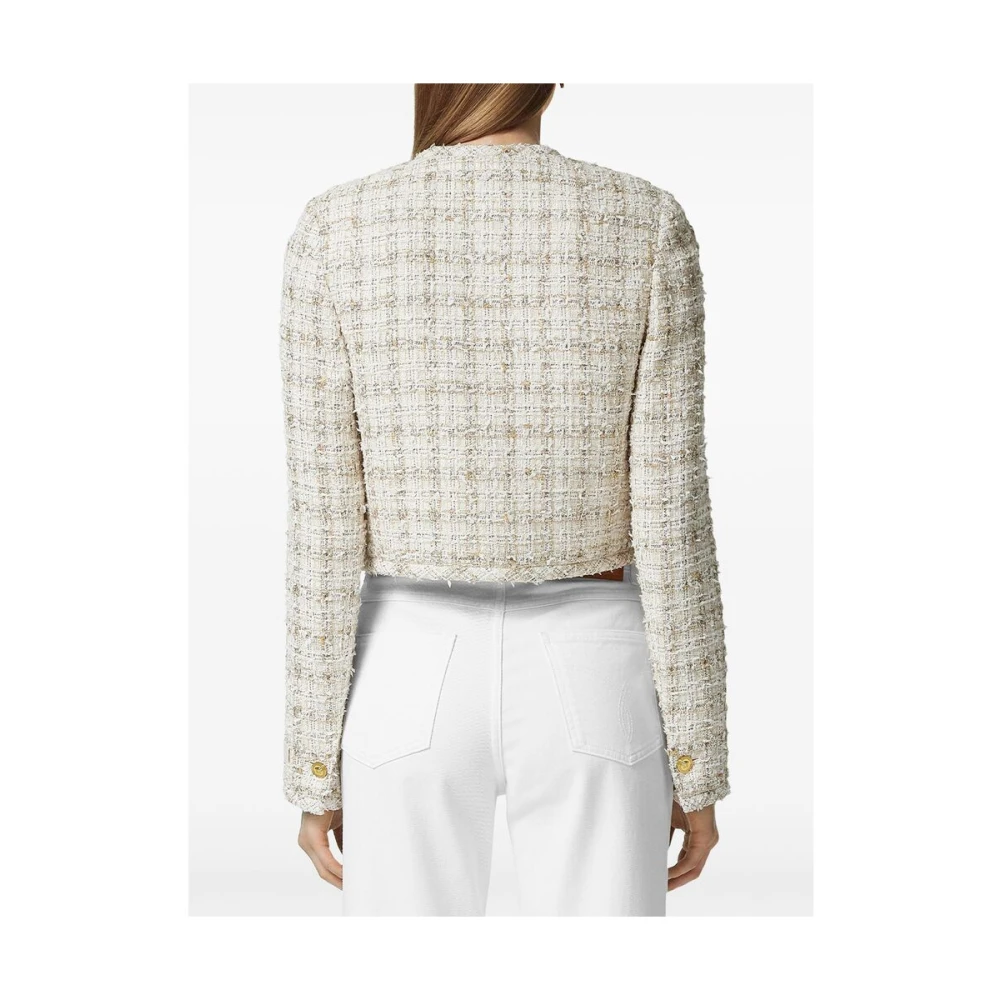 Versace Amandel Beige Knoopjas met Raffel Detail Beige Dames