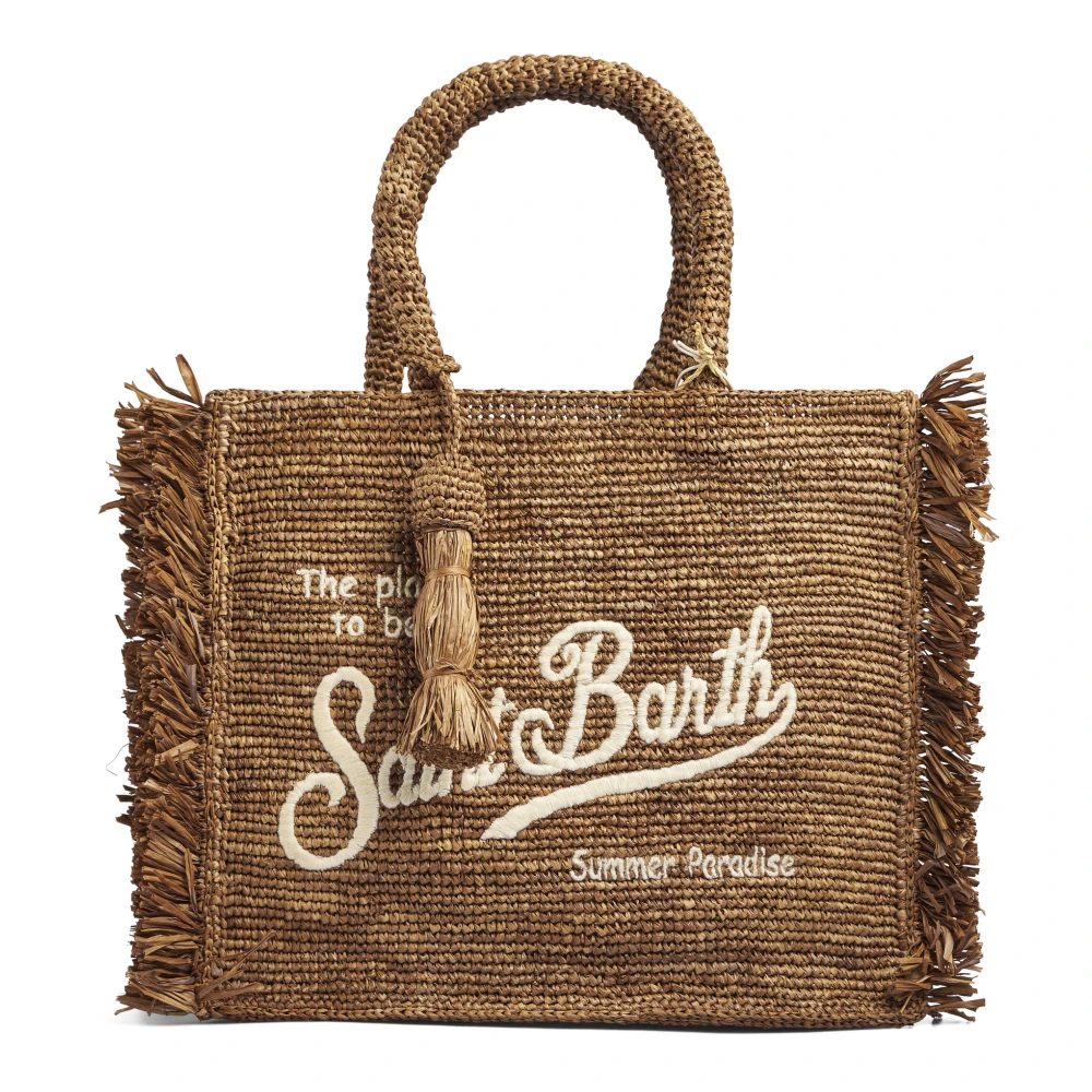 Mc2 Saint Barth Women's Brown Shopping Bags, One Size, Colette Raffia Handbag