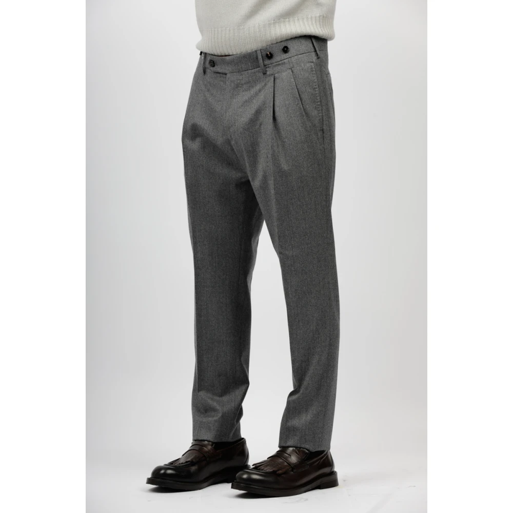 Berwich Relaxte broek met bretels Gray Heren