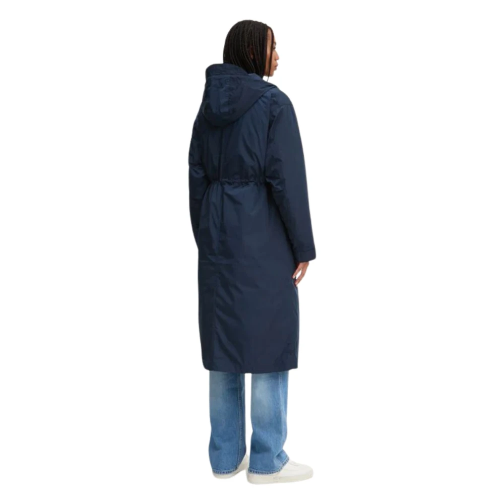 Tommy Hilfiger Blauwe Geïsoleerde Jas met Verstelbare Capuchon Blue Dames