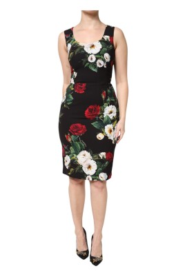 black-floral-sheath-dress