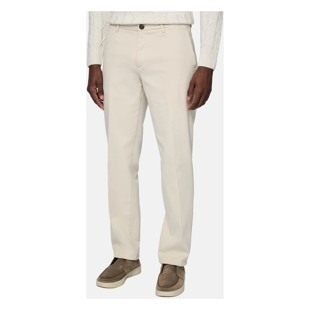 Boggi Milano Stretch Katoenen Broek Beige Heren