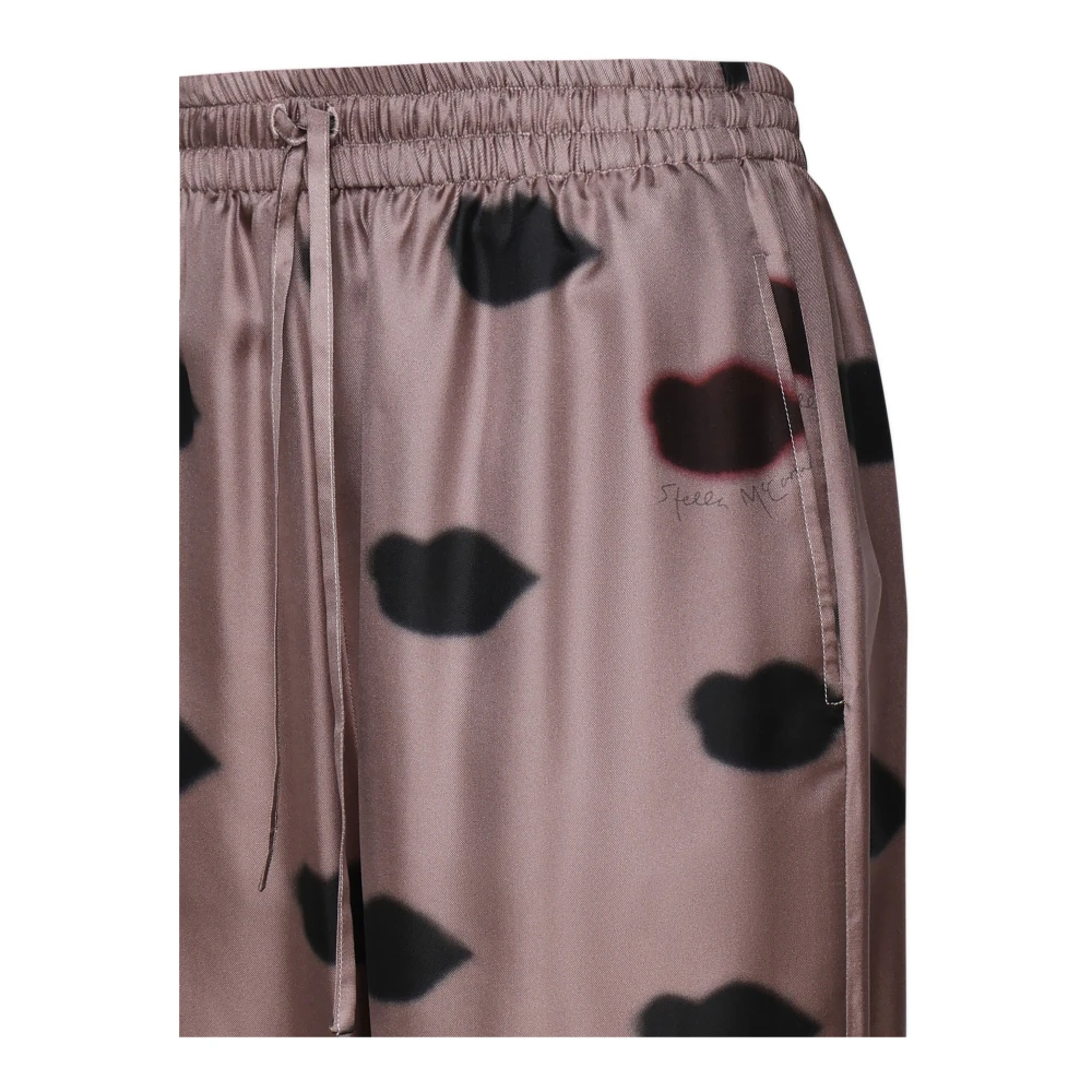 Stella Mccartney Lippenprint Taupe Broek Brown Dames