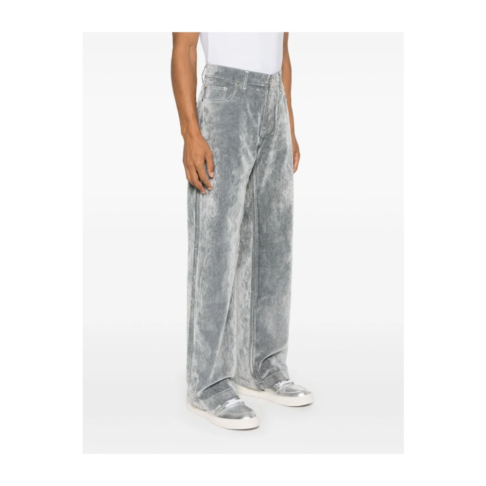 Casablanca Fluweel Effect Jeans Grijs Aw24 Gray Heren
