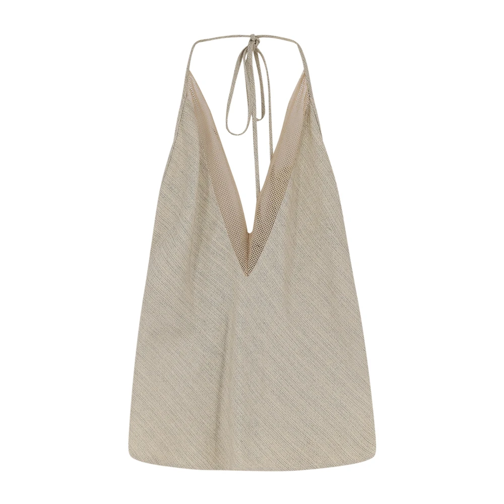 Alysi Women's Yellow Sleeveless Tops, M, A-Line Sleeveless Top