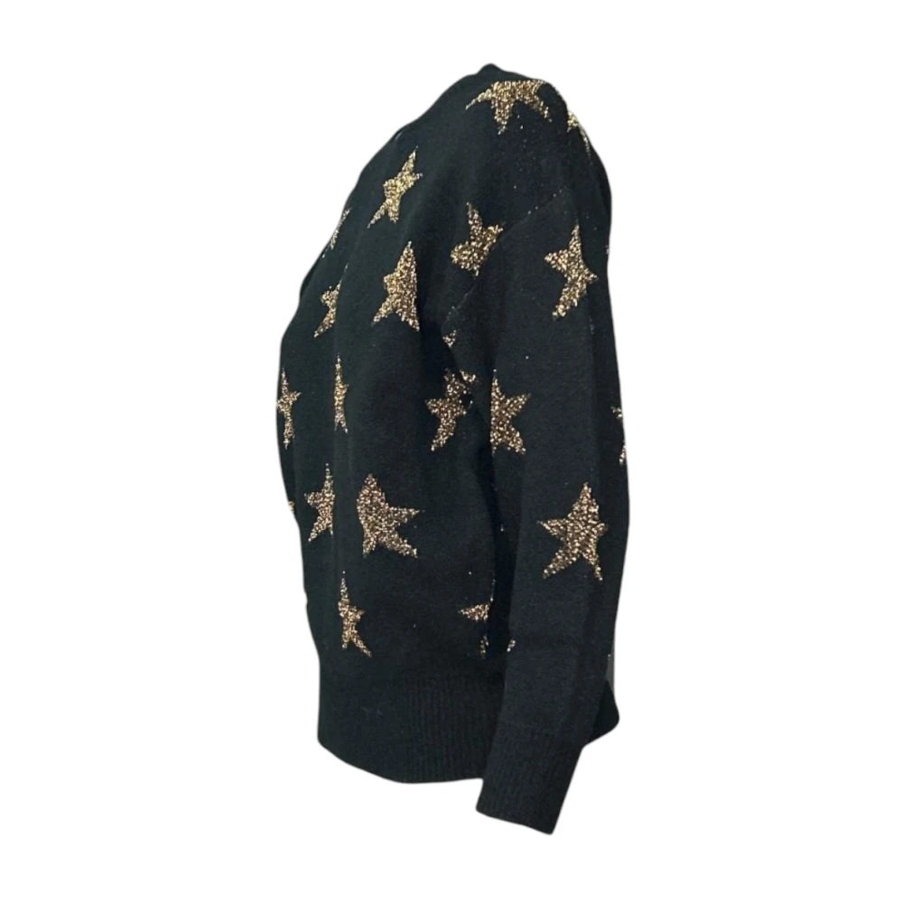 Molly Bracken Gebreide Trui met Lange Mouwen en Ronde Hals Black Dames