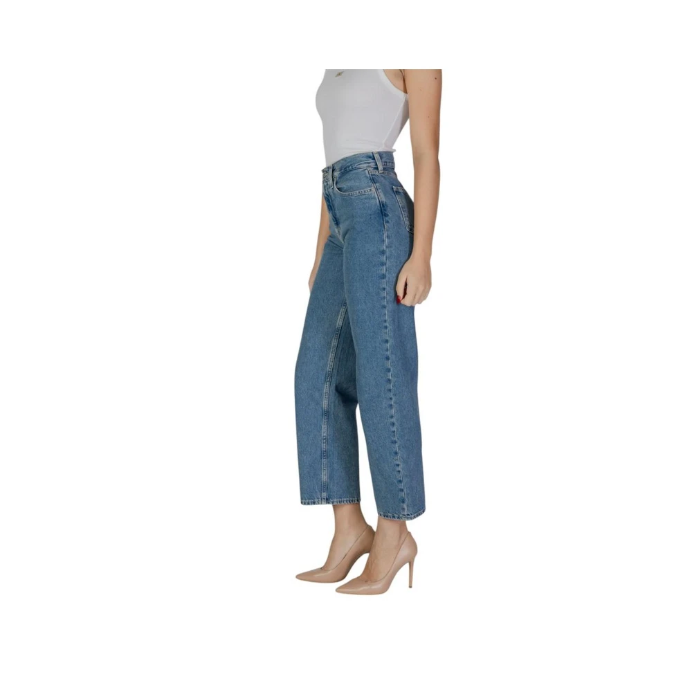 Calvin Klein Jeans Katoenen Mom Jeans Collectie Lente Zomer Blue Dames
