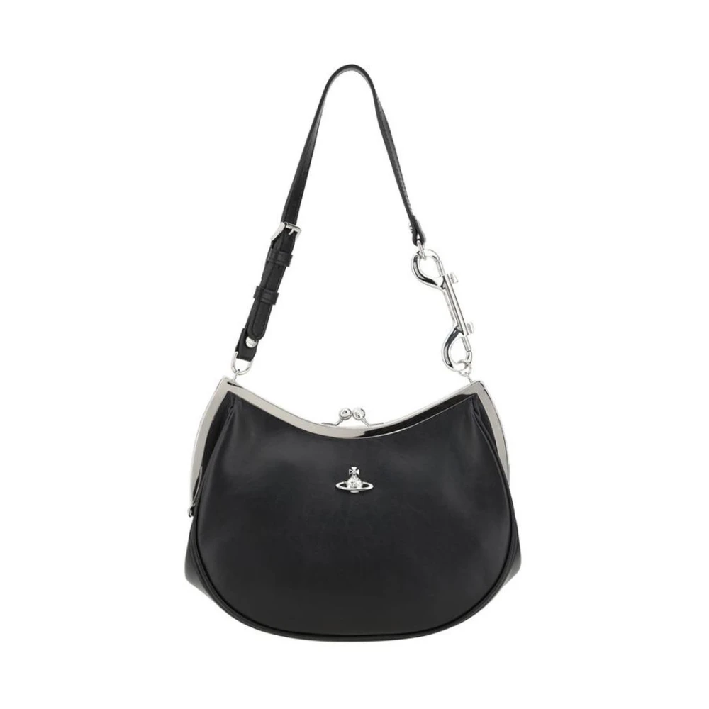 Vivienne Westwood Iconische Orb Leren Schoudertas Black Dames