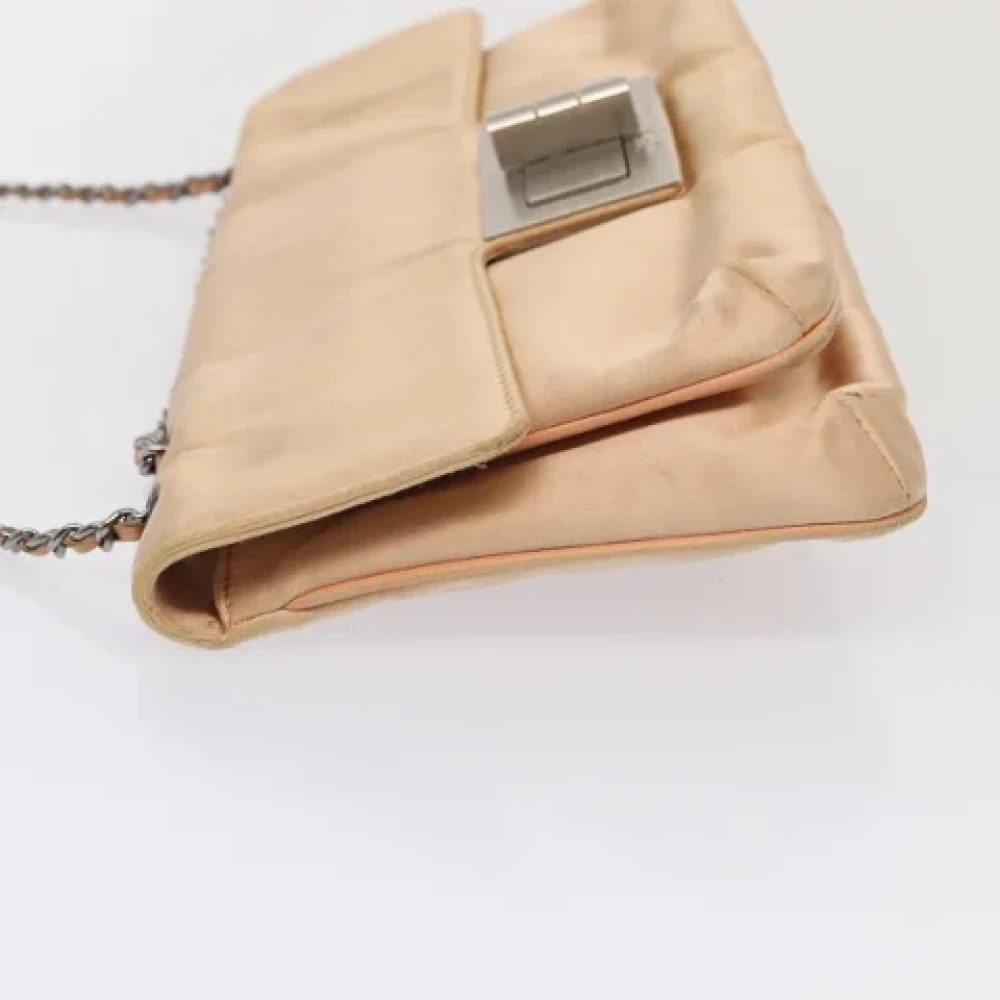 Chanel Vintage Pre-owned Fabric shoulder-bags Beige Dames
