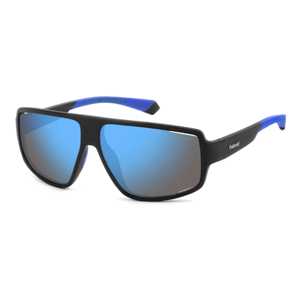 Polaroid Black Matte /Blue Mirrored Sunglasses - Male - Sunglasses - 61 Mm - Accessories