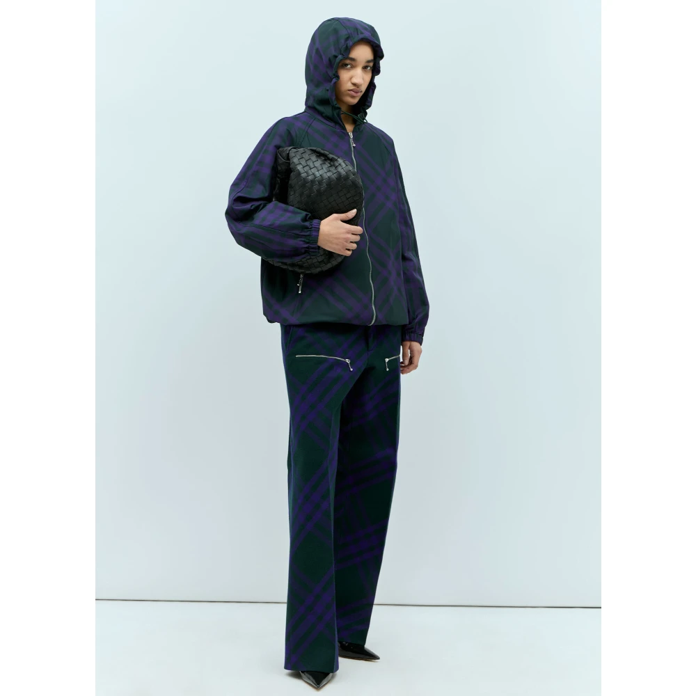 Burberry Nylon-Twill Windbreaker Jacket Purple Dames