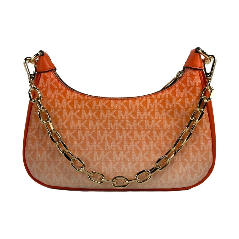 Michael Kors Oranje Rits Crossbody Tas Brown Dames