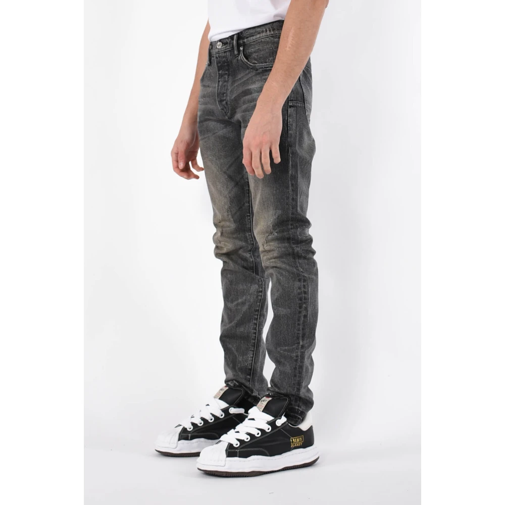 Purple Brand Skinny Tiled Overlay Denim Jeans Gray Heren
