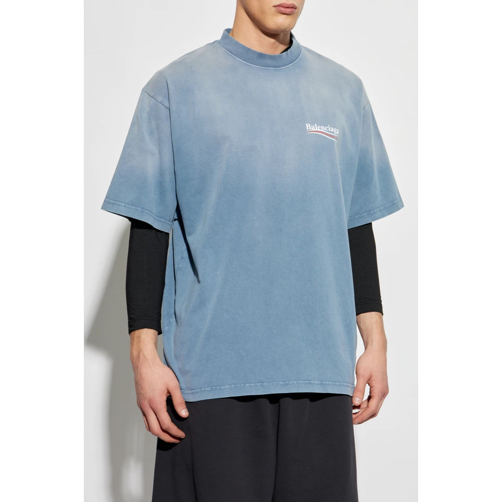 Balenciaga T-shirt met print Blue Heren