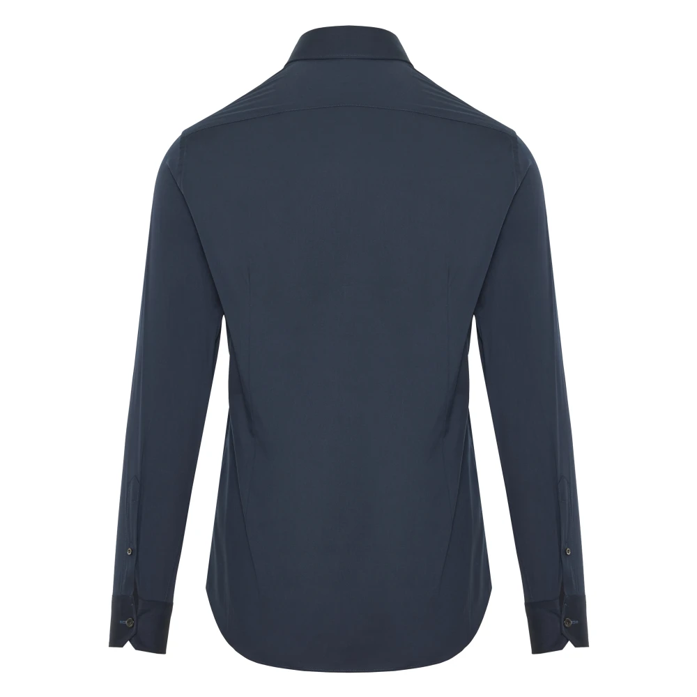 Corneliani Katoenen Stretch Shirt Blue Heren