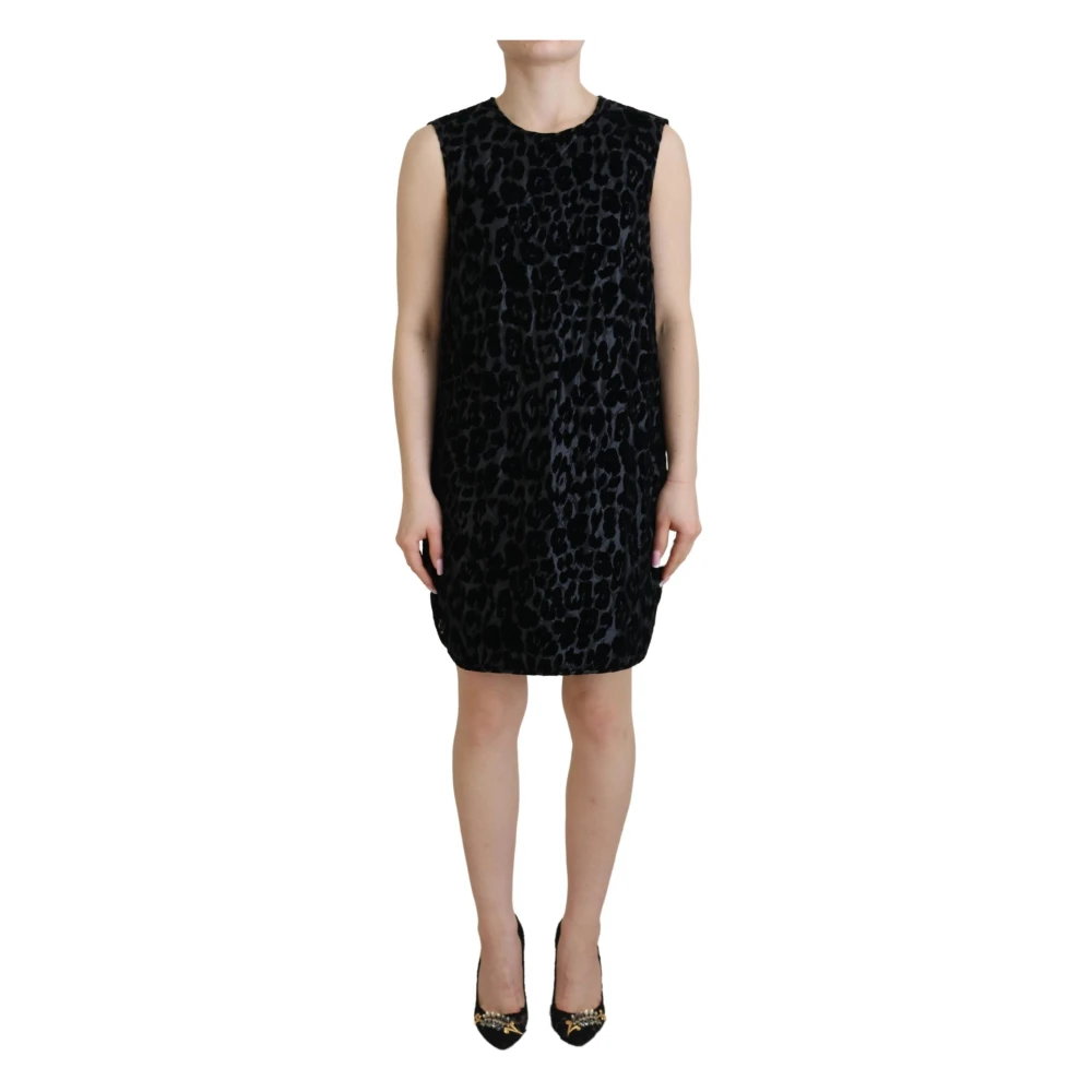 Dolce & Gabbana Women's Black Chic Leopard Print Mini Dress