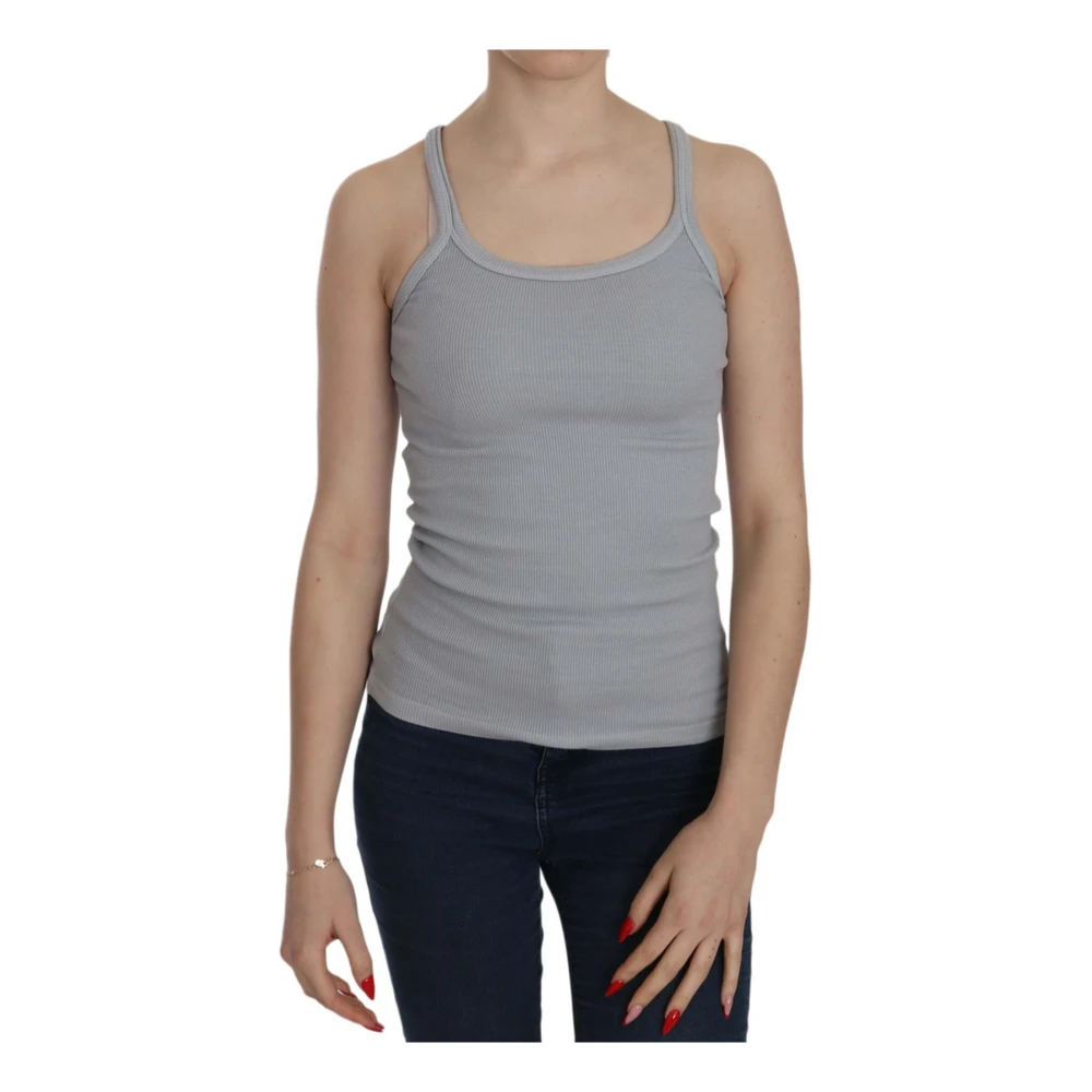 Pink Memories Grijze Mouwloze Katoenen Top Gray Dames