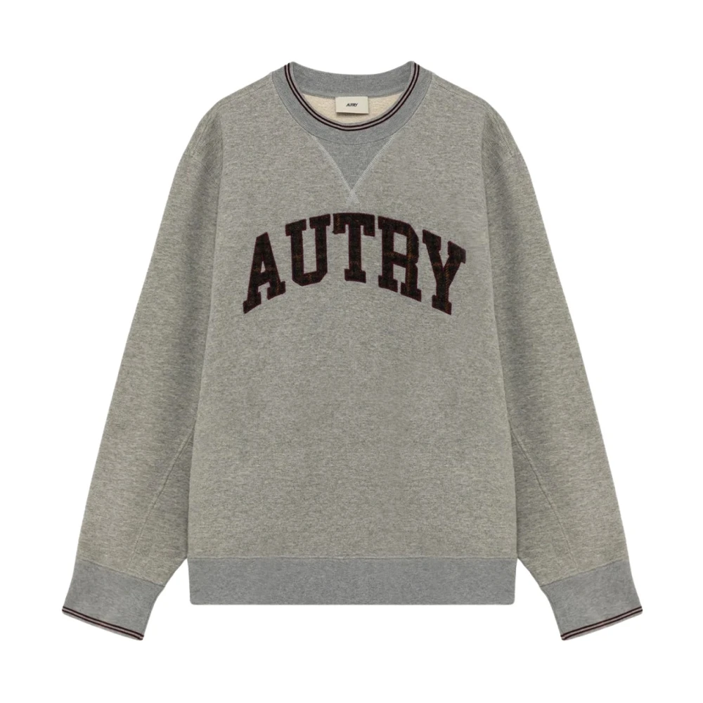 Autry Men's Gray Striped Cotton Sweatshirts & Hoodies