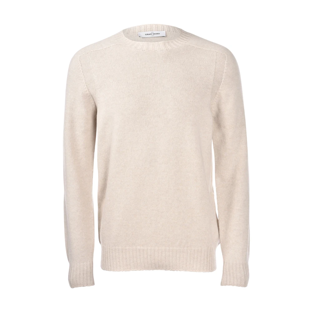 Gran Sasso Mannelijk Beige Gebreide Crewneck Sweater