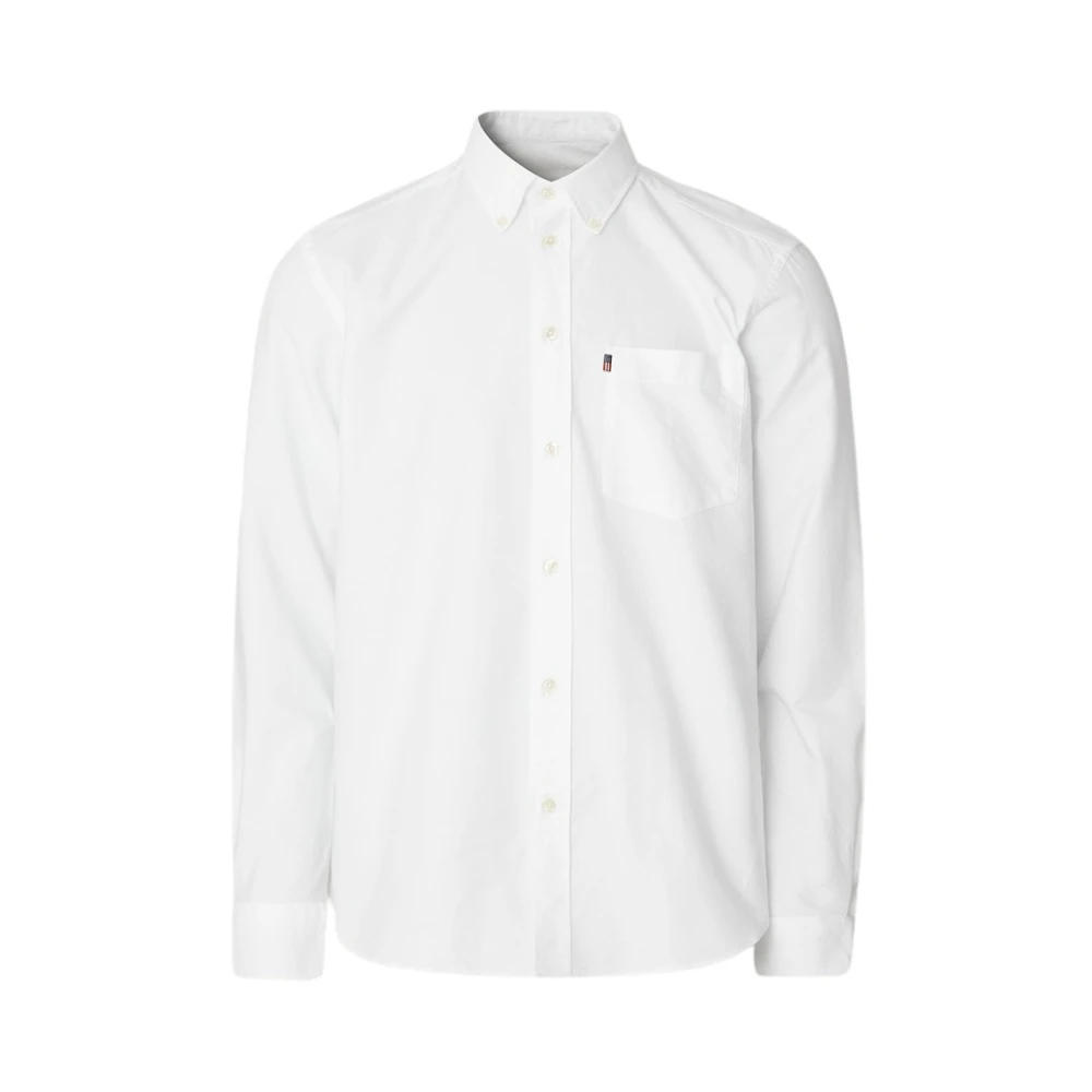 Lexington Witte Casual Oxford Button-Down Overhemd White Heren