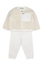 creme-enfants-ensemble-robe-effet-fourrure