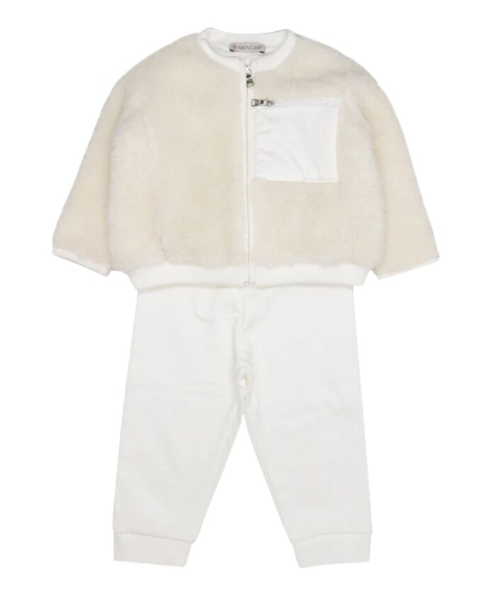 creme-enfants-ensemble-robe-effet-fourrure