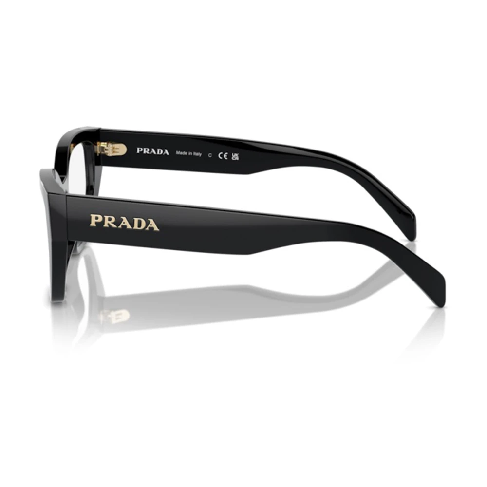 Prada Met de Handgemaakte Cat-Eye Brilmontuur met Metalen Logo's Black Dames