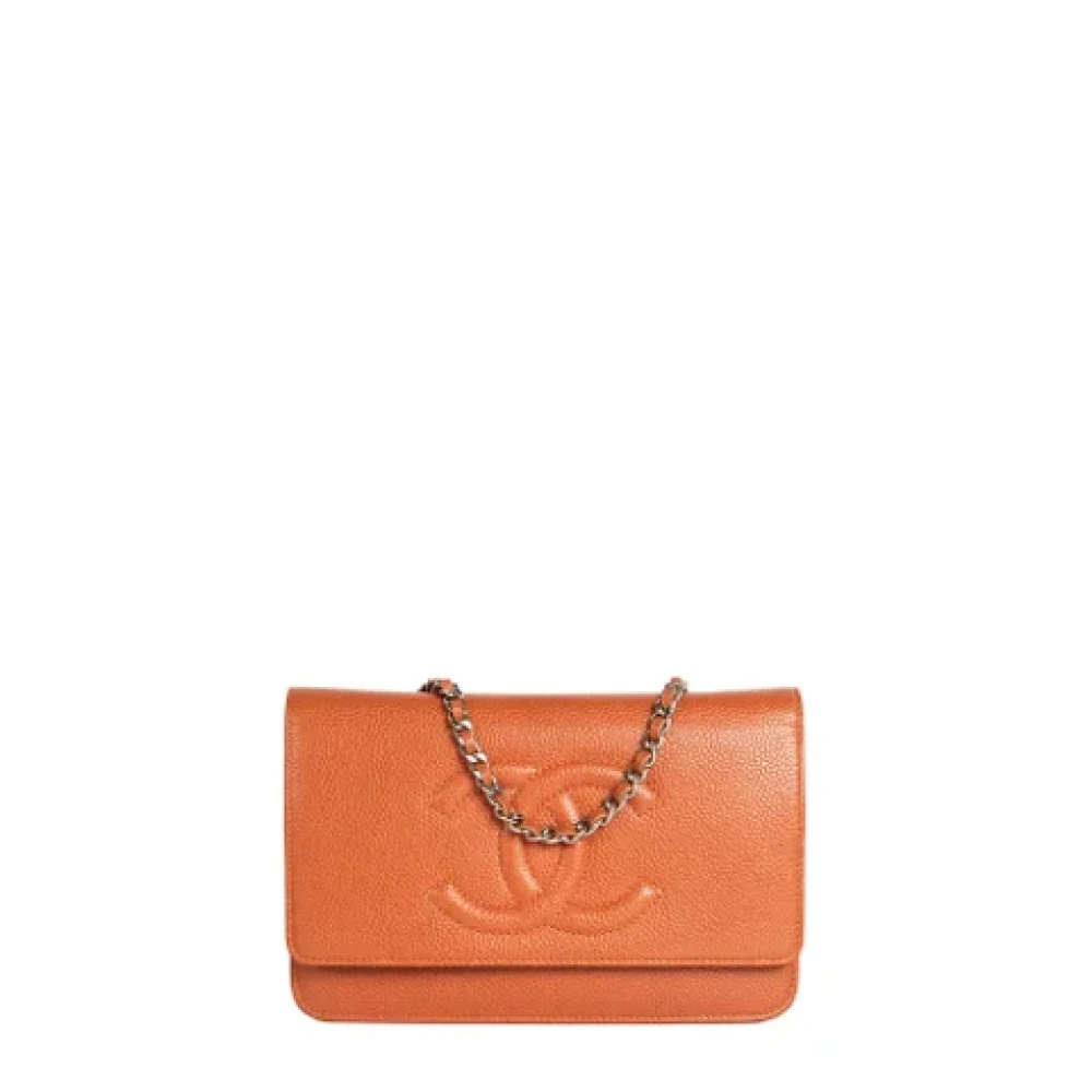 Chanel Vintage Pre-owned Leather wallets Orange Dames