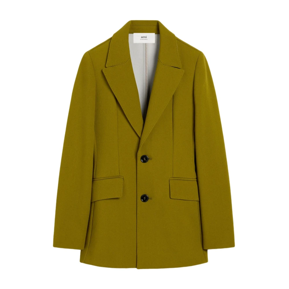 Ami Paris Groene jas met voorknoopsluiting Green Dames