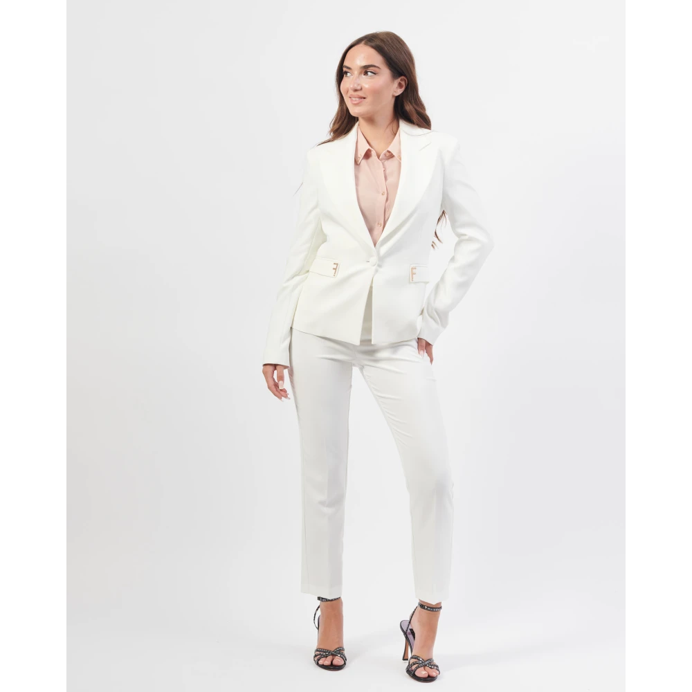 Fracomina Witte Slim Fit Jas White Dames