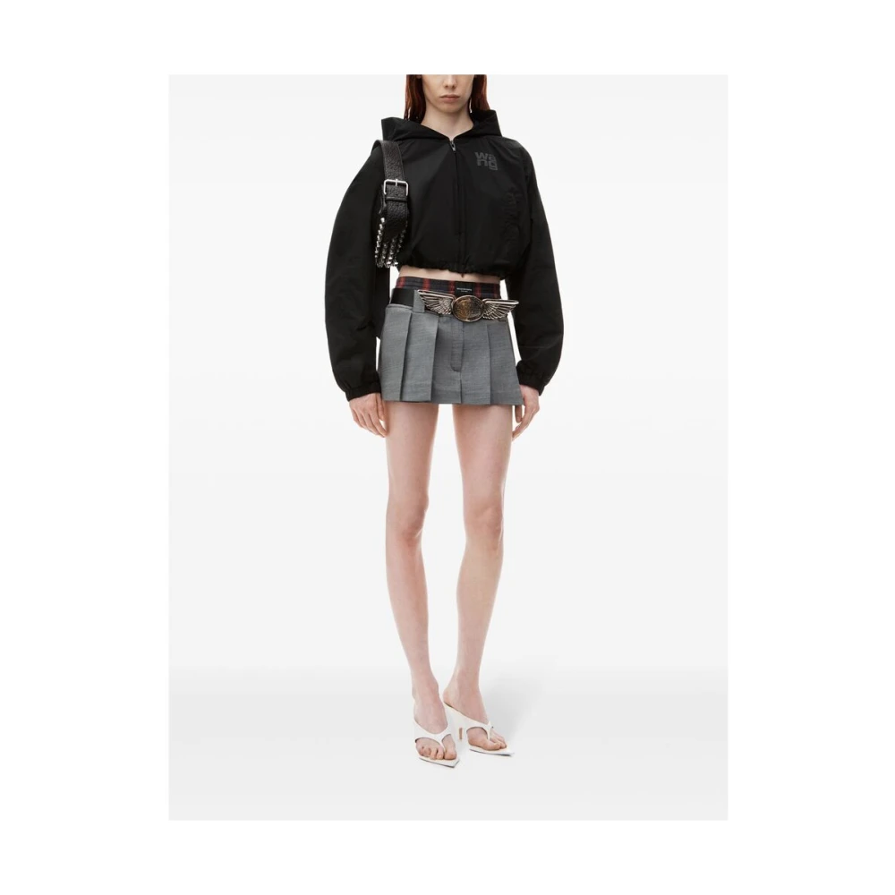 alexander wang Studded Zwarte Lamsvacht Crossbody Tas Black Dames