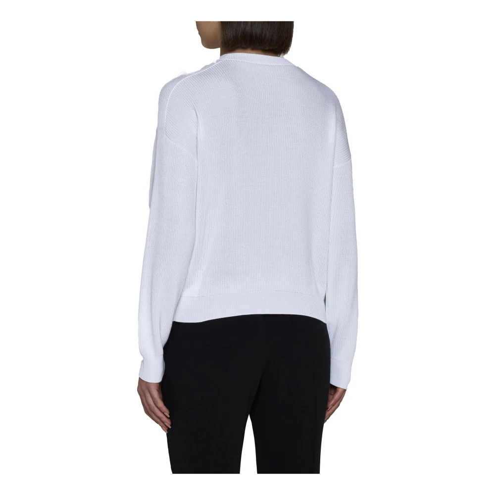 BRUNELLO CUCINELLI Witte Beaded Trim Sweater White Dames