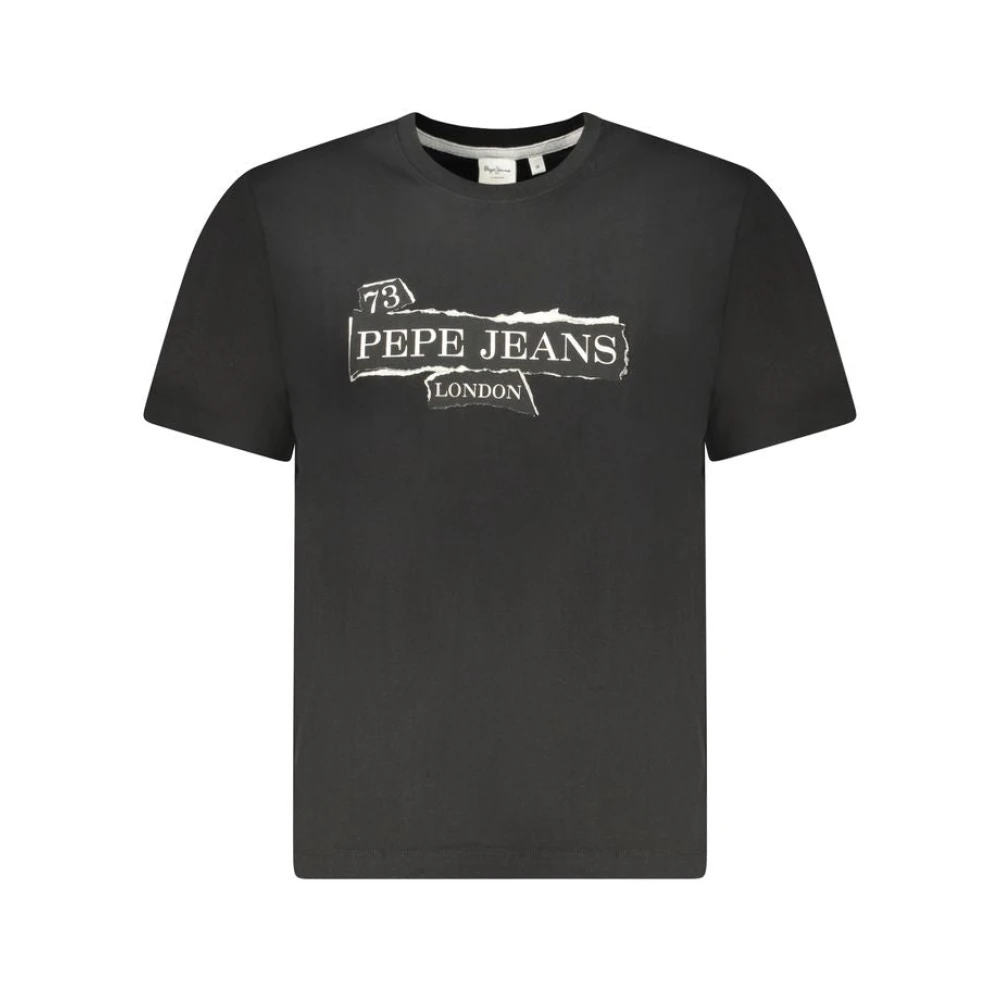 Pepe Jeans Men's Black T-Shirts, Xl, Short-Sleeved Crew Neck T-Shirt