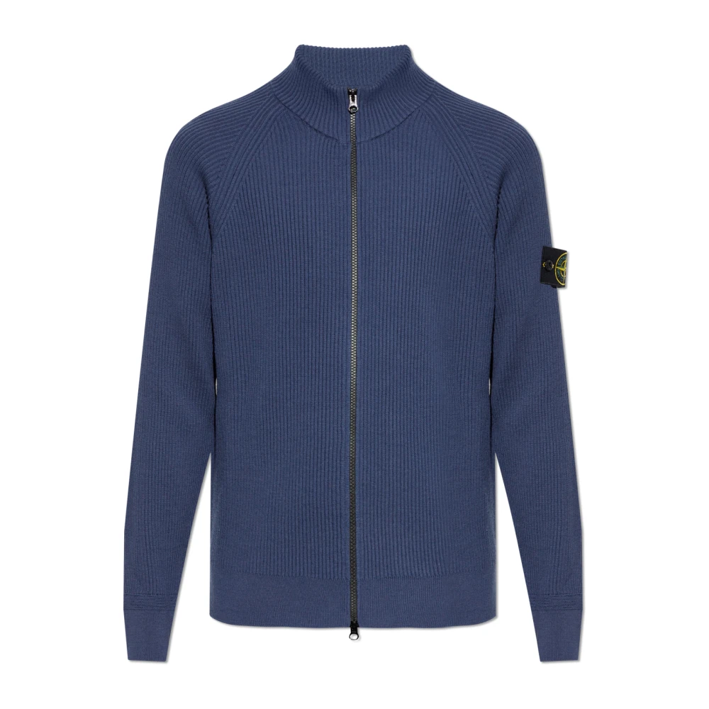 Stone Island Geribbelde Vest Blue Heren
