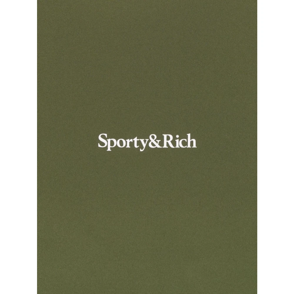 Sporty & Rich Logo Sports Cropped Tank in Mos Wit Green Dames