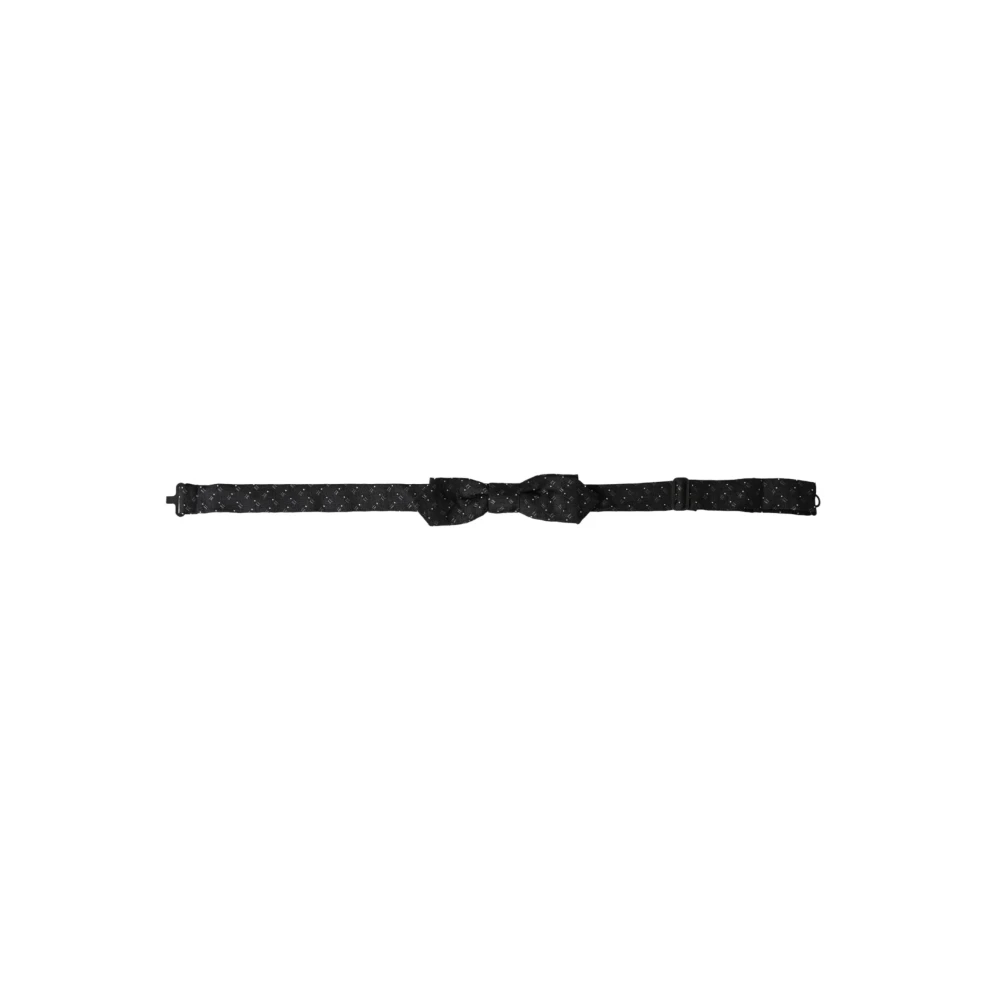 Dolce & Gabbana Verstelbare Patroon Zijden Heren Vlinderdas Black Unisex