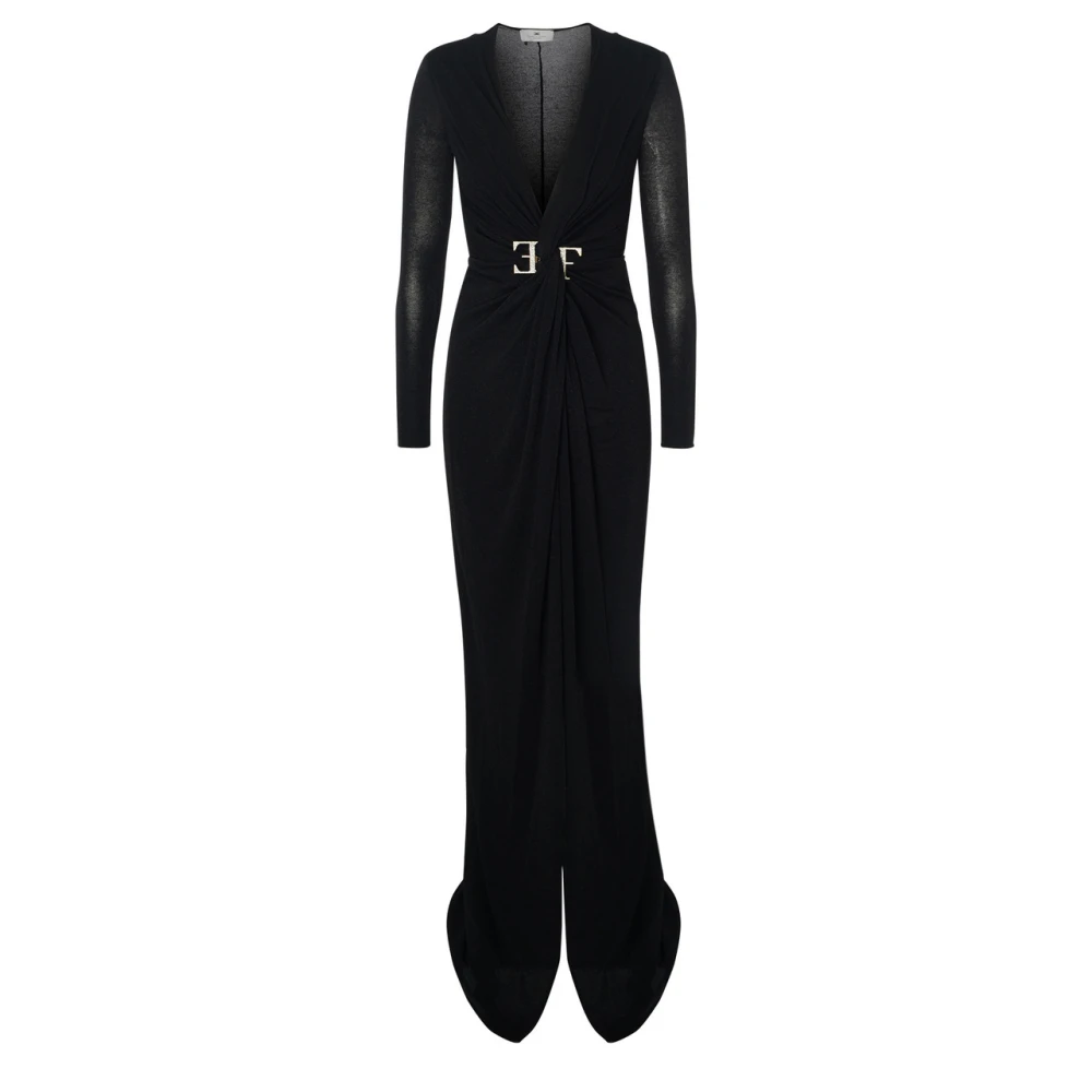 Elisabetta Franchi Rode Loper Zwarte Avondjurk Black Dames