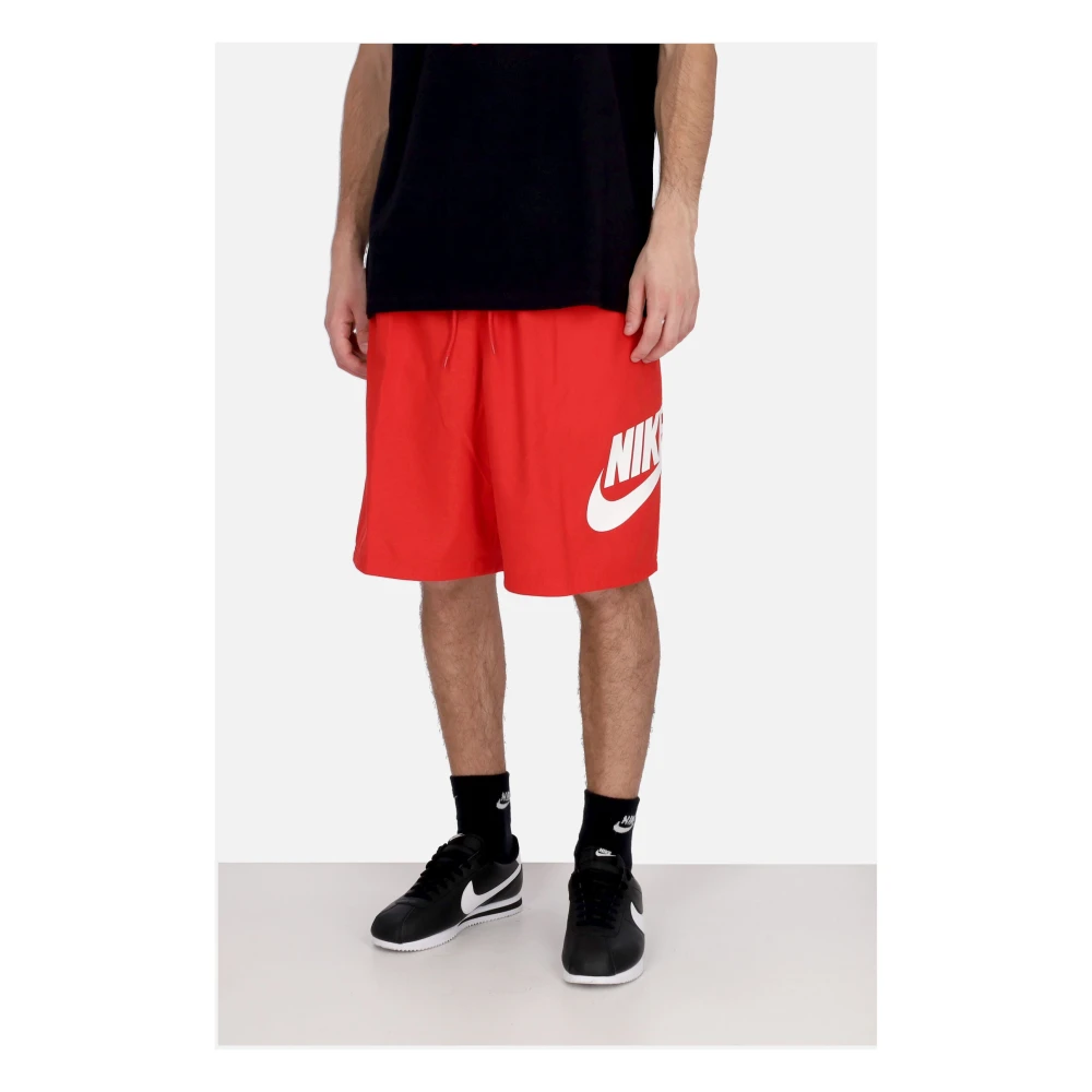 Nike Club Geweven Shorts Rood Wit Red Heren