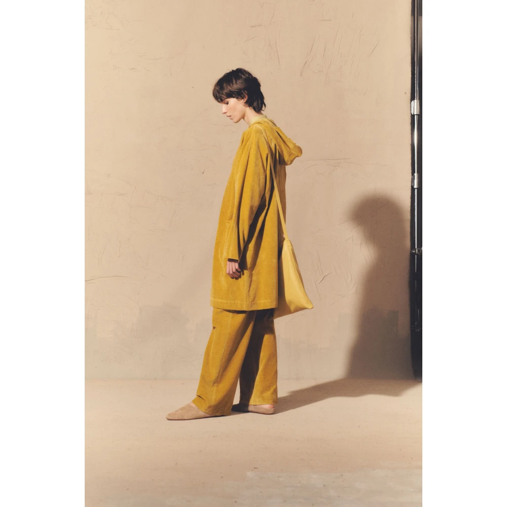 Cortana Leandra gouden fluwelen broek Yellow Dames