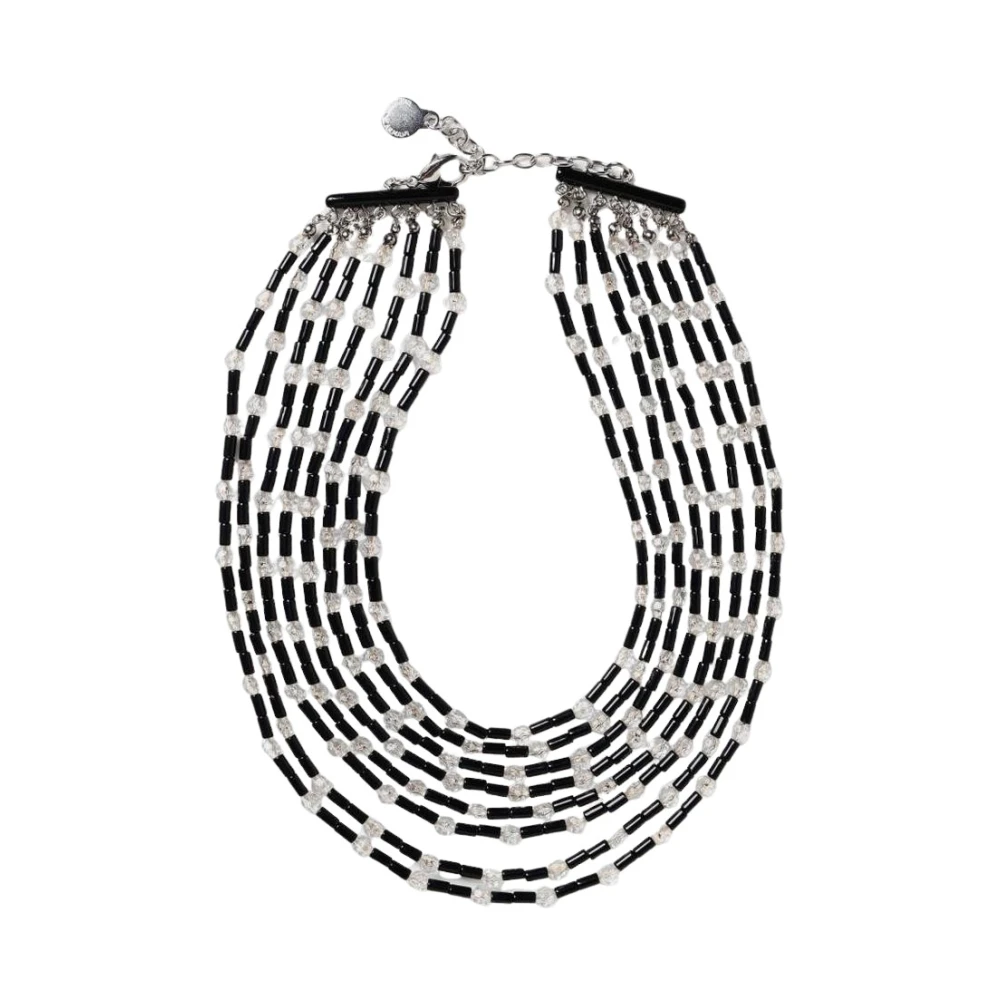 Emporio Armani Women's Black Layered Beaded Necklace