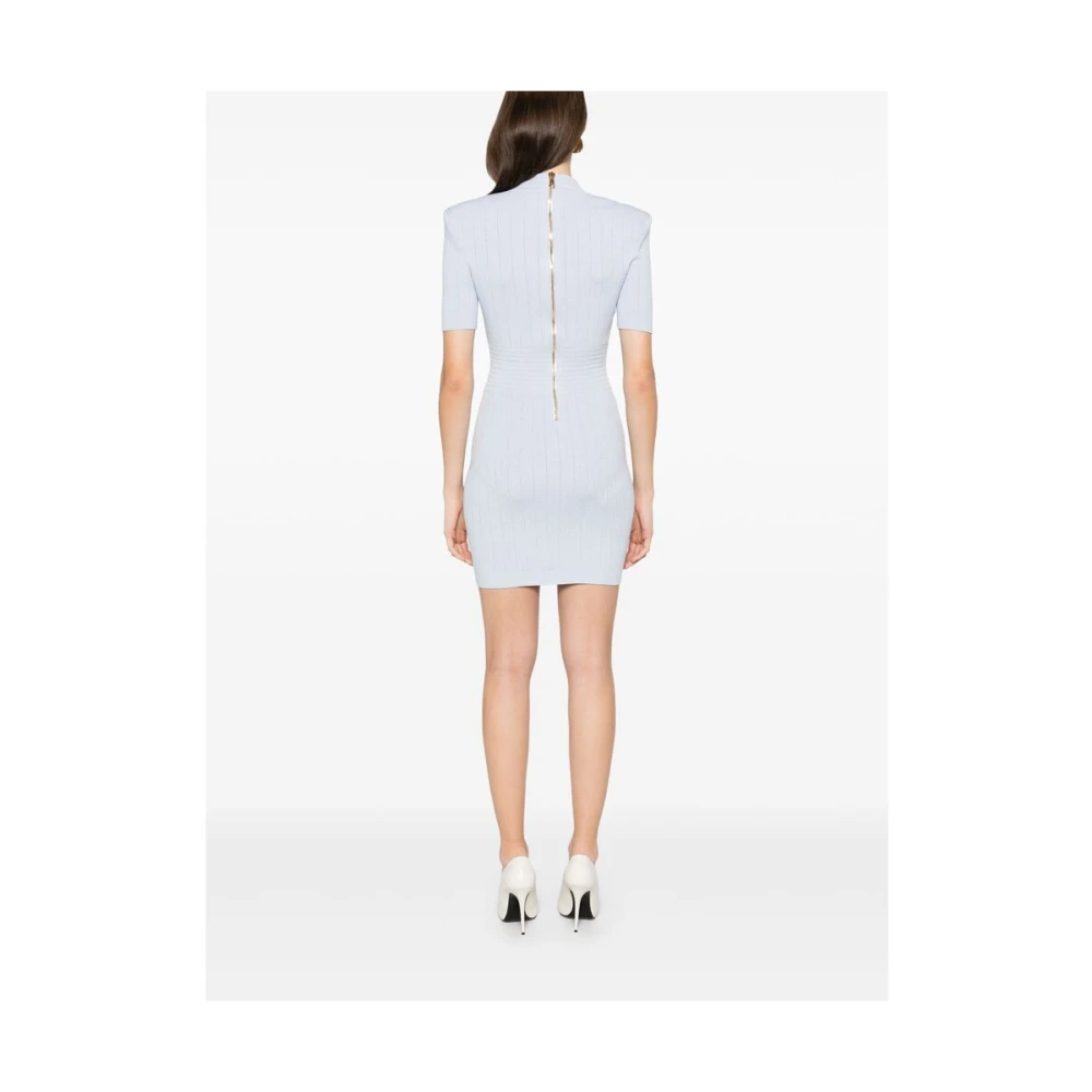 Balmain Elegante Korte Jurk Blue Dames
