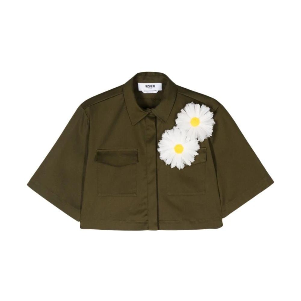 Msgm Groene Casual Shirt voor Mannen Green Dames