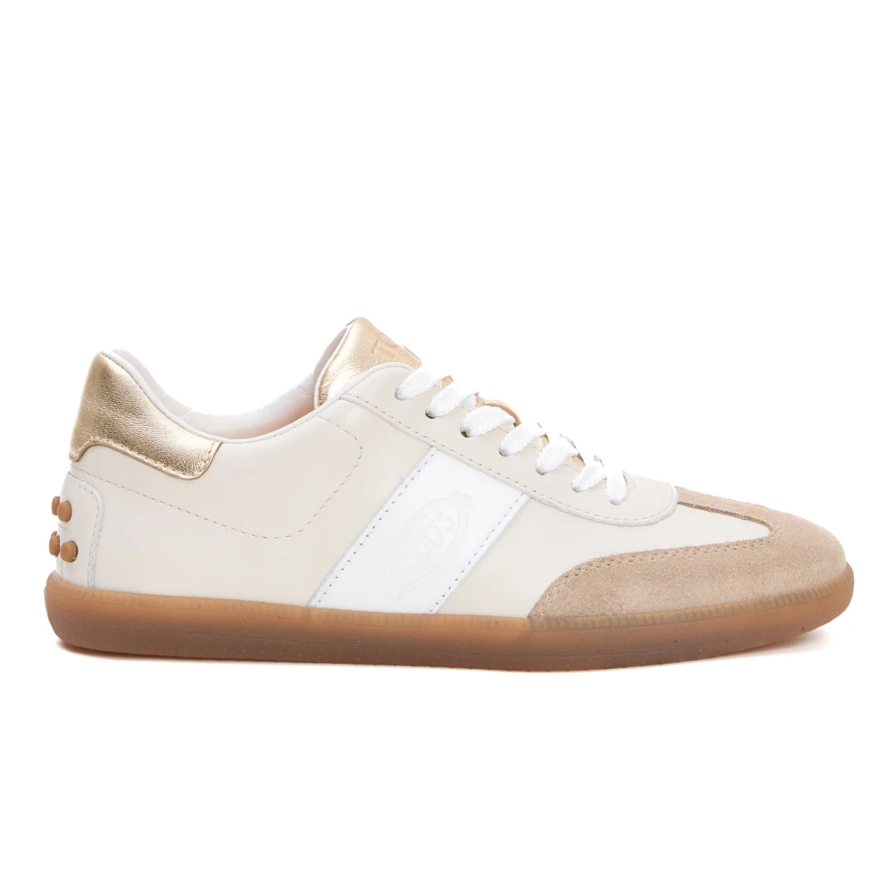 Tod’s Witte Leren Sneakers Ss25 Dames Schoenen Beige